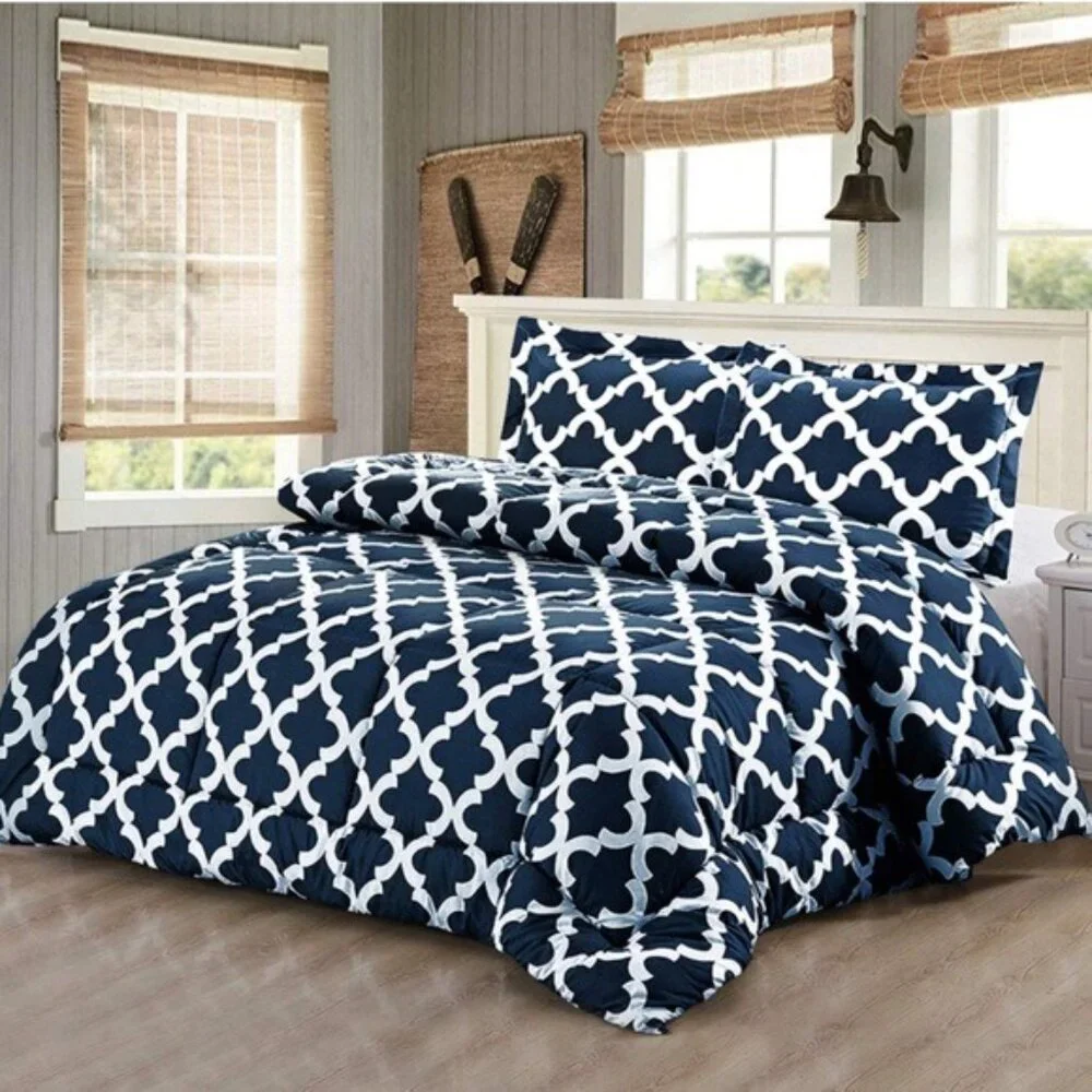 Comforter Set with 2 Pillow Shams Nvay Blue